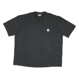 CARHARTT Mens Black Pocket T-Shirt 2XL Short Sleeve Crew Neck Workwear