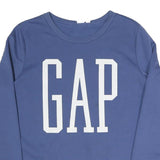 GAP Mens Blue Crew Neck Sweatshirt S Cotton Blend Logo Pullover Casual