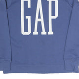GAP Mens Blue Crew Neck Sweatshirt S Cotton Blend Logo Pullover Casual