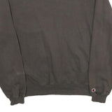 CHAMPION Mens Black Crew Neck L Cotton Blend Pullover Sweatshirt Casual