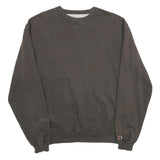 CHAMPION Mens Black Crew Neck L Cotton Blend Pullover Sweatshirt Casual