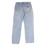 DICKIES Mens Regular Fit Light Blue Denim Jeans W32 L31 Button Closure Classic