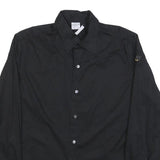REPLAY Mens Black Cotton Blend Shirt M Long Sleeve Casual Button Collared