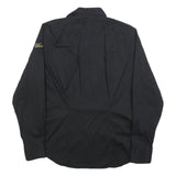 REPLAY Mens Black Cotton Blend Shirt M Long Sleeve Casual Button Collared