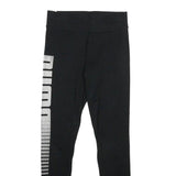 PUMA Womens Joggers Black Slim Tapered UK 8 W24 L27 Logo Print Activewear