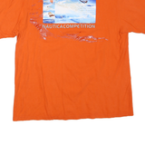 NAUTICA Mens Orange Graphic T-Shirt L Short Sleeve Crew Neck Competition Print