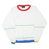 SUNBELT Mens White Colourblock Pullover XL Cotton Blend Hoodie Casual