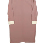VICTORIA BECKHAM Womens Pink & Cream Long Sleeve Day Polyester Blend UK 10 Dress