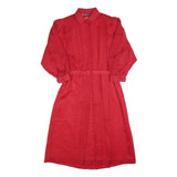 YOUR 6TH SENSE Womens Red Polka Dot Day Polyester Shirt Dress S Button Collar