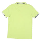 KAPPA Mens Lime Green Short Sleeve Plain Polo Shirt L Cotton Blend Casual