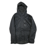 HELLY HANSEN Mens Black Outdoor Jacket M Polyester Blend Zip Hooded Plain Casual