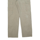WRANGLER Mens Relaxed Beige Cargo Trousers W35 L34 Cotton Blend Zip Pockets