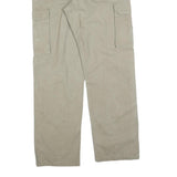 WRANGLER Mens Relaxed Beige Cargo Trousers W35 L34 Cotton Blend Zip Pockets