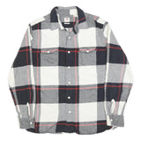 LEVI'S Mens Black & White Check Shirt L Cotton Blend Long Sleeve