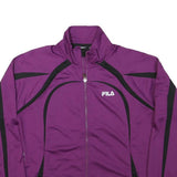 FILA Womens Purple & Black Zip Jacket L Polyester Blend Sportswear Lightweight