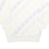 LADY ANNE Womens White Pastel Patterned Jumper Crew Neck Basic Knit L Casual