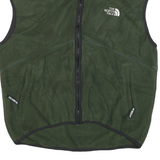 THE NORTH FACE Mens Green Fleece Vest L Polyester Blend Outdoor Zip Pockets
