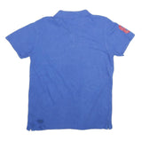 TOMMY HILFIGER Mens Blue H Logo Short Sleeve Polo Shirt XL Cotton Casual