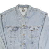LEE Mens Blue Denim Jacket L Cotton Button Closure Classic Fit Casual