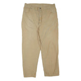 CARHARTT Mens Cotton Blend Beige Regular Fit Straight Leg Trousers W36 L27