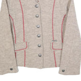 SPIETH & WENSKY Womens Beige Wool Button Jacket UK 12 Plain Classic Tailored