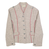 SPIETH & WENSKY Womens Beige Wool Button Jacket UK 12 Plain Classic Tailored