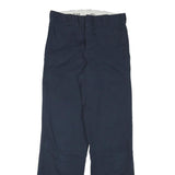 DICKIES Mens Cotton Blend Navy Regular Fit Straight Leg Trousers W27 L30