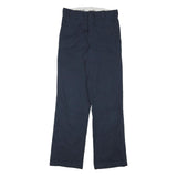 DICKIES Mens Cotton Blend Navy Regular Fit Straight Leg Trousers W27 L30