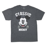 DISNEY Mens Grey Classic Mickey Graphic T-Shirt L Short Sleeve Crew Neck