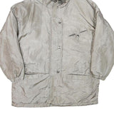 BRAETAN Womens Silver Hooded Jacket M Polyester Blend Plain Zip Casual
