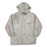 BRAETAN Womens Silver Hooded Jacket M Polyester Blend Plain Zip Casual