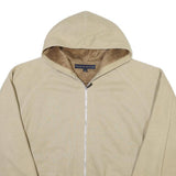 TOMMY HILFIGER Mens Beige Hoodie Jacket XL Polyester Blend Plain Zip Casual