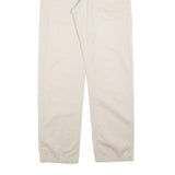 LEVI'S Mens Cotton Blend Cream Regular Straight Trousers W34 L32 Classic Zip