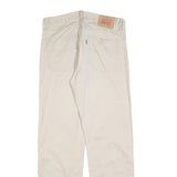 LEVI'S Mens Cotton Blend Cream Regular Straight Trousers W34 L32 Classic Zip