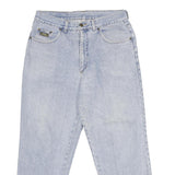 WAMPUM Mens Classic Blue Jeans Denim Light W33 L28 Zip Cotton Relaxed Fit