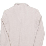 Womens Beige Cotton Blend Button Jacket S Woven Classic Stylish Lightweight