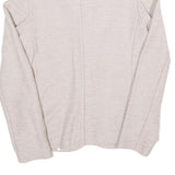 Womens Beige Cotton Blend Button Jacket S Woven Classic Stylish Lightweight