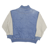 TEEZ Womens Blue & Beige Button Cotton Casual Jacket M Denim Colourblock