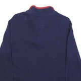 POLO RALPH LAUREN Boys Navy Blue Pullover Plain Crew Neck Cotton L Jumper