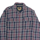 BOSTON Mens Blue & Red Check Shirt XL Cotton Long Sleeve Casual Plaid