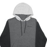 CHAMPION Mens Grey & Black Colourblock Pullover Hoodie M Cotton Blend Casual
