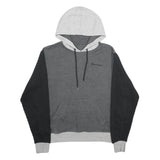 CHAMPION Mens Grey & Black Colourblock Pullover Hoodie M Cotton Blend Casual