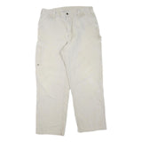 CARHARTT Mens Regular Fit Beige Cotton Blend Workwear Jeans W36 L30 Zip Pockets