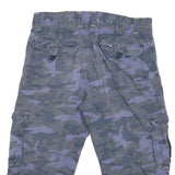 RAIMBOW Mens Shorts Blue Camouflage Cargo L W32 Cotton Blend Casual