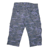 RAIMBOW Mens Shorts Blue Camouflage Cargo L W32 Cotton Blend Casual