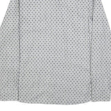 TED BAKER Mens White & Grey Geometric Print Shirt L Cotton Stylish Casual