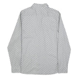 TED BAKER Mens White & Grey Geometric Print Shirt L Cotton Stylish Casual