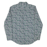 TOMMY HILFIGER Mens Green & White Floral Pattern Shirt L Cotton Blend Casual