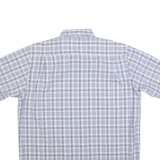 WRANGLER Mens Blue & Grey Checked Cotton Blend Shirt L Casual Button Down