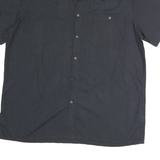 ISLAND SHORES Mens Black Rayon Shirt L Button Pocket Casual Summer Style